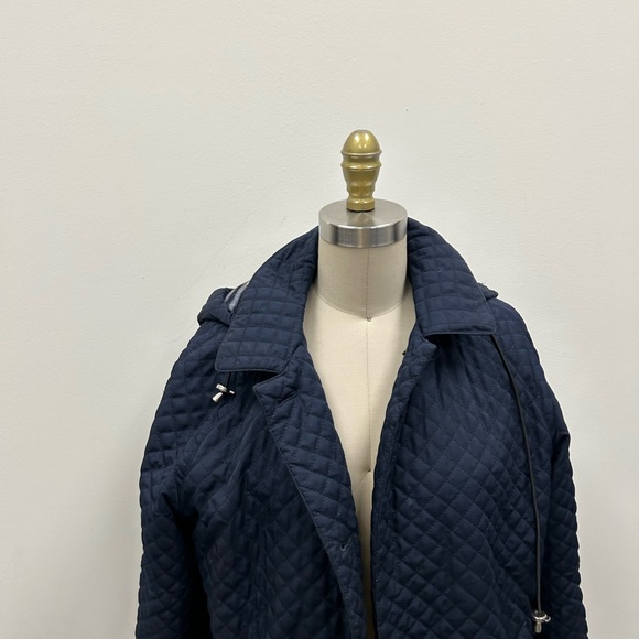 BURBERRY LONDON Blue Winter light quilted Long Jacket Sz 6L - Picture 3 of 10